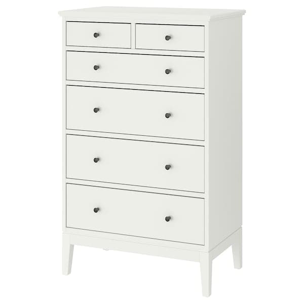 IDANÄS - Chest of 6 drawers, white, 84x135 cm