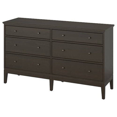 IDANÄS - Chest of 6 drawers, dark brown stained, 162x95 cm