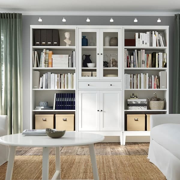 Ikea IDANÄS - Storage combination w glass doors, white, 244x39x211 cm