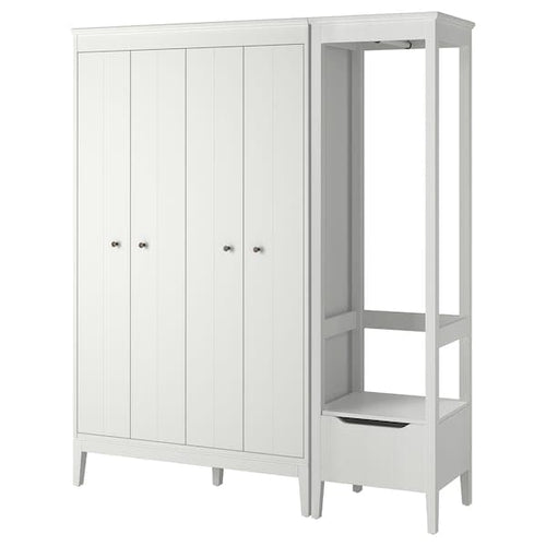 IDANÄS - Wardrobe combination, white, 180x59x211 cm