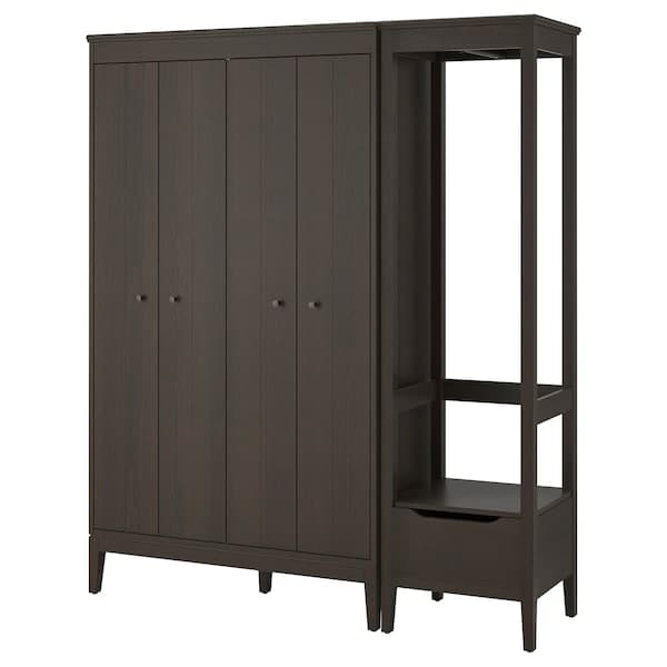 IDANÄS - Wardrobe combination, dark brown, 180x59x211 cm