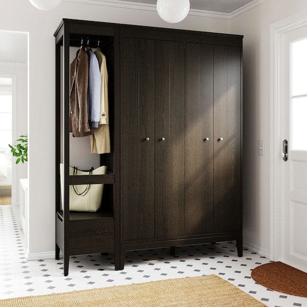 IDANÄS - Wardrobe combination, dark brown, 180x59x211 cm - best price from Maltashopper.com 79388296