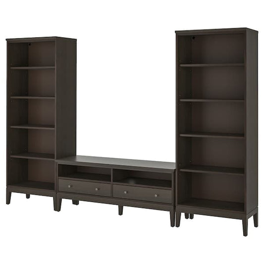 IDANÄS - TV storage combination, dark brown/stained, 325x40x211 cm - best price from Maltashopper.com 39437331