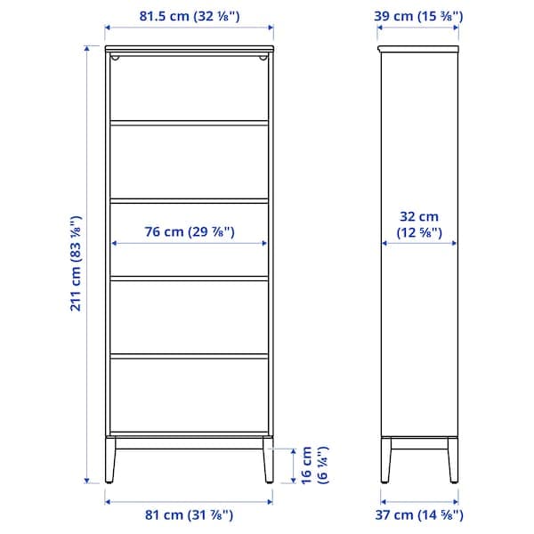 Ikea IDANÄS - TV storage combination, glass/white, 325x40x211 cm