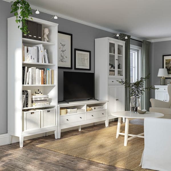 Ikea IDANÄS - TV storage combination, glass/white, 325x40x211 cm