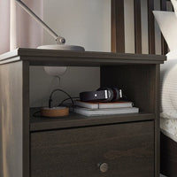 IDANÄS - Bedside table, dark brown stained, 47x40 cm - best price from Maltashopper.com 80458815