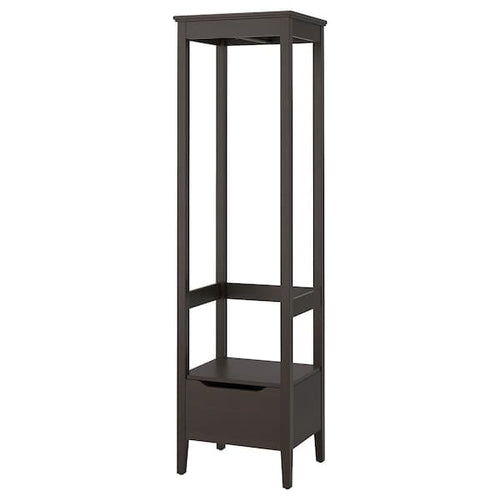 IDANÄS - Open wardrobe, dark brown stained, 59x211 cm