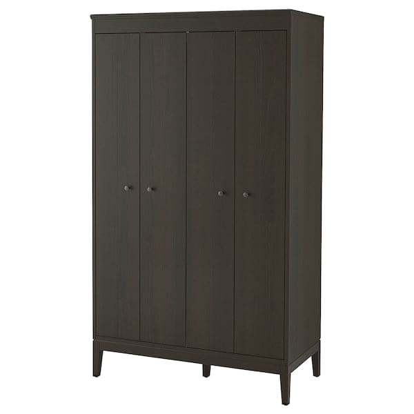IDANÄS - Wardrobe, dark brown stained, 121x211 cm