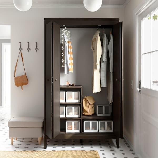Ikea IDANÄS - Wardrobe, dark brown stained, 121x211 cm