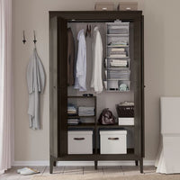 IDANÄS - Wardrobe, dark brown stained, 121x211 cm - best price from Maltashopper.com 50458831