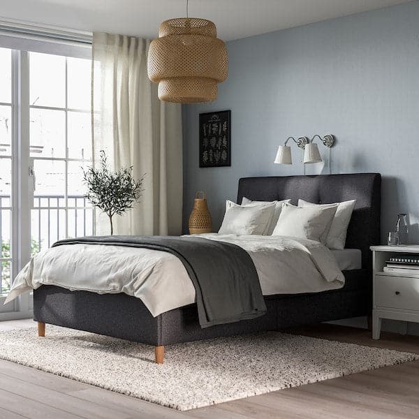 Ikea IDANÄS Upholstered storage bed Gunnared dark grey 140x200 cm , 140x200 cm