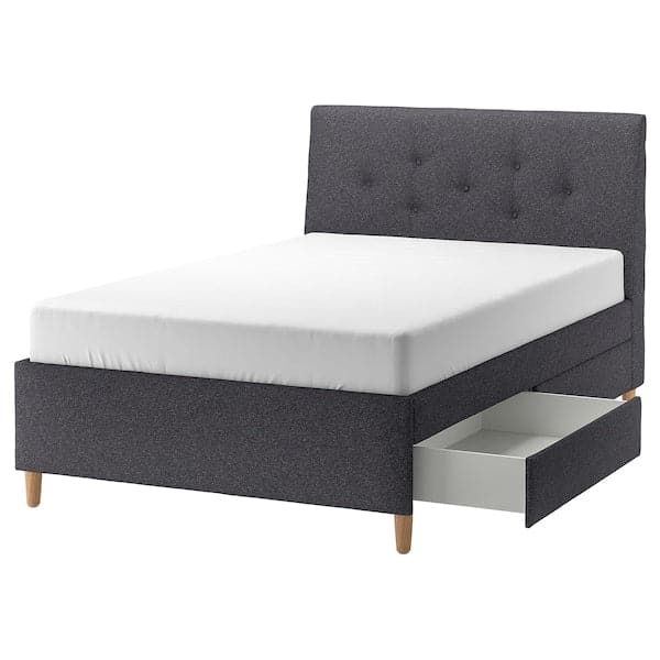 Ikea IDANÄS Upholstered storage bed Gunnared dark grey 140x200 cm , 140x200 cm
