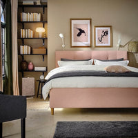 IDANÄS Upholstered storage bed Gunnared pale pink 180x200 cm , 180x200 cm - best price from Maltashopper.com 30447179