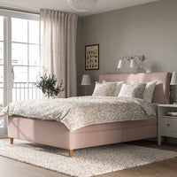 IDANÄS Upholstered storage bed Gunnared pale pink 160x200 cm , 160x200 cm - best price from Maltashopper.com 60447173