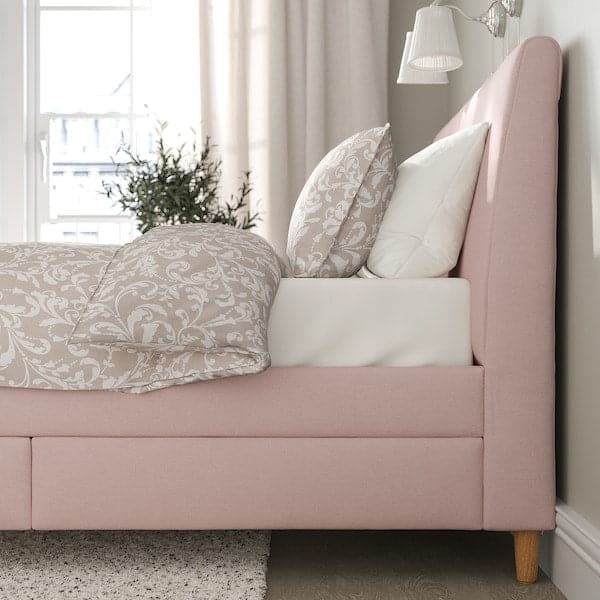 IDANÄS Upholstered storage bed Gunnared pale pink 160x200 cm , 160x200 cm - best price from Maltashopper.com 60447173