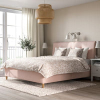 IDANÄS Upholstered storage bed Gunnared pale pink 180x200 cm , 180x200 cm - best price from Maltashopper.com 30447179