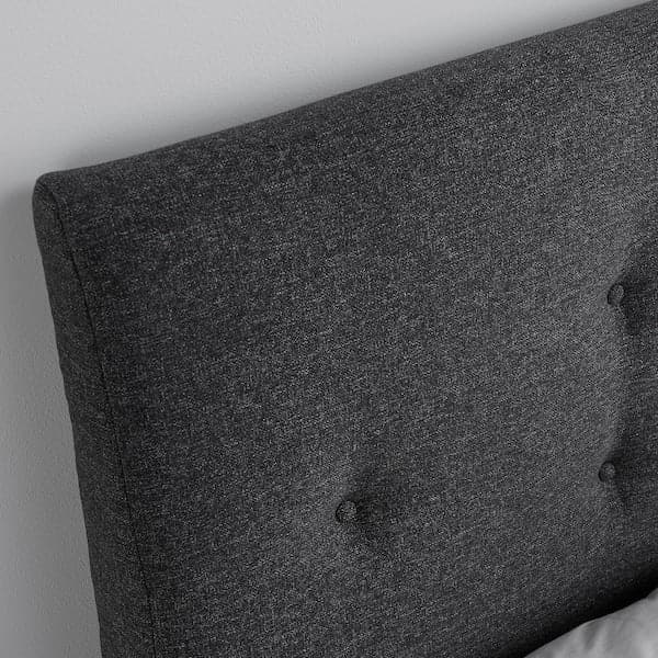IDANÄS Upholstered bed with storage - Gunnared dark grey 140x200 cm , 140x200 cm - best price from Maltashopper.com 40458964