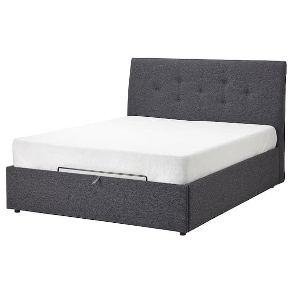 IDANÄS Upholstered bed with storage - Gunnared dark grey 160x200 cm , 160x200 cm - best price from Maltashopper.com 10458970