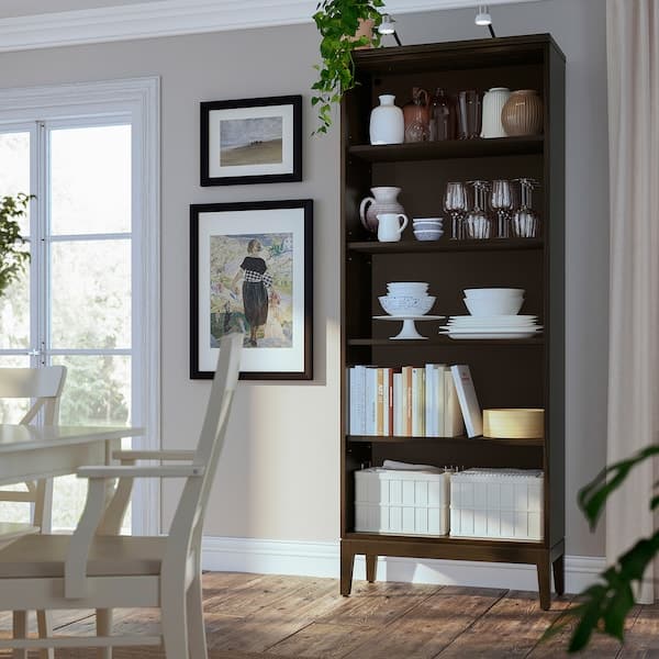 IDANÄS - Bookcase, dark brown stained, 81x39x211 cm - best price from Maltashopper.com 00487831