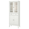 IDANÄS high cabinet w gls-drs and 1 drawer, white, 81x39x211 cm