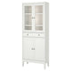 IDANÄS high cabinet w gls-drs and 1 drawer, white, 81x39x211 cm