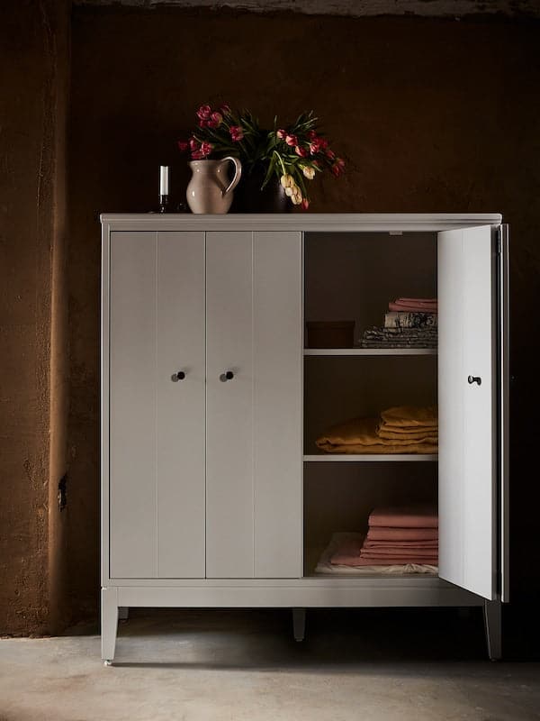 IDANÄS - Cabinet with bi-folding doors, white, 121x135 cm - best price from Maltashopper.com 20458823
