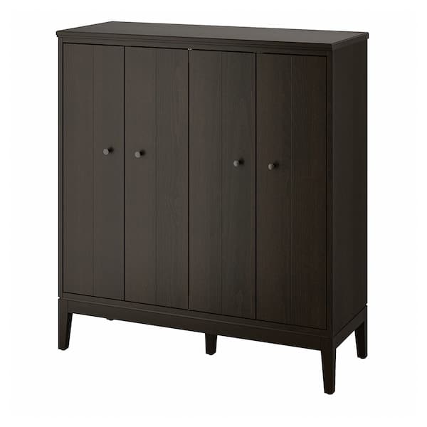 IDANÄS - Cabinet with bi-folding doors, dark brown stained, 121x135 cm - best price from Maltashopper.com 80458820