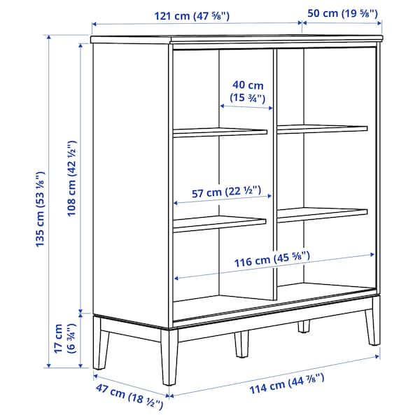 Ikea IDANÄS - Cabinet with bi-folding doors, dark brown stained, 121x135 cm