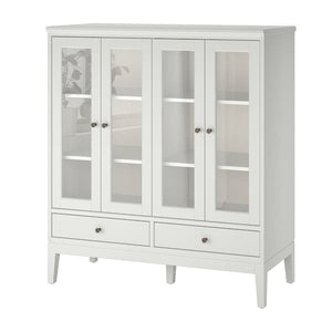 Ikea IDANÄS - Cabinet with bi-folded glass doors, white, 121x50x135 cm