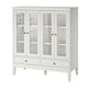 IDANÄS cabinet with bi-folded glass doors, white, 121x50x135 cm