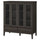 IDANÄS cabinet with bi-folded glass doors, dark brown stained, 121x50x135 cm