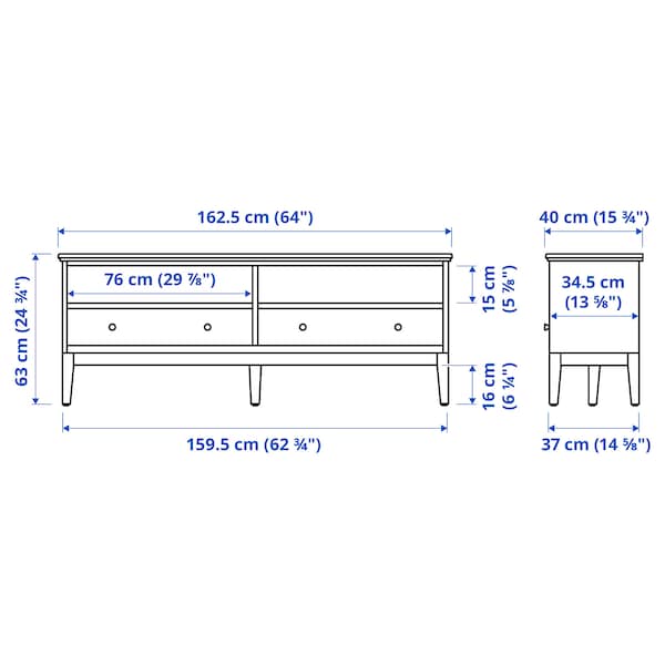 IDANÄS - TV bench, white, 162x40x63 cm - best price from Maltashopper.com 90487860
