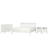 IDANÄS bedroom furniture, set of 4, white, 180x200 cm
