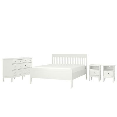 IDANÄS - 4-piece bedroom set, white,140x200 cm