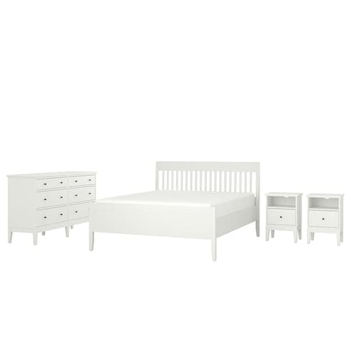 IDANÄS - 4-piece bedroom set, white, 140x200 cm