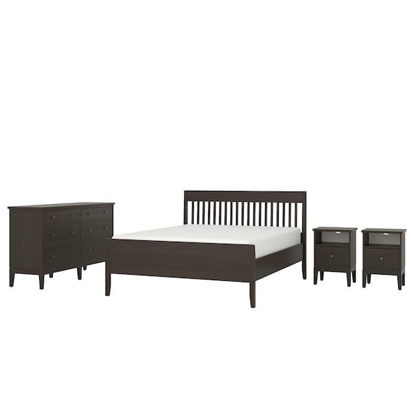 Ikea IDANÄS - 4-piece bedroom set, dark brown,140x200 cm