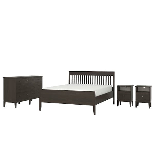 Ikea IDANÄS - 4-piece bedroom set, dark brown, 140x200 cm