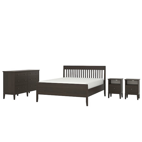 IDANÄS - 4-piece bedroom set, dark brown,140x200 cm