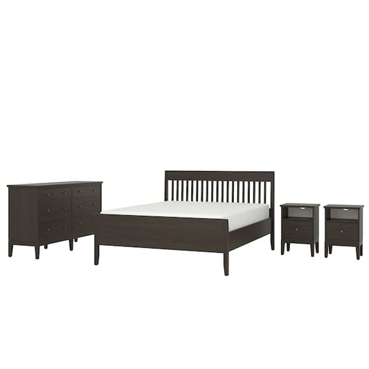 Ikea IDANÄS - 4-piece bedroom set, dark brown,160x200 cm