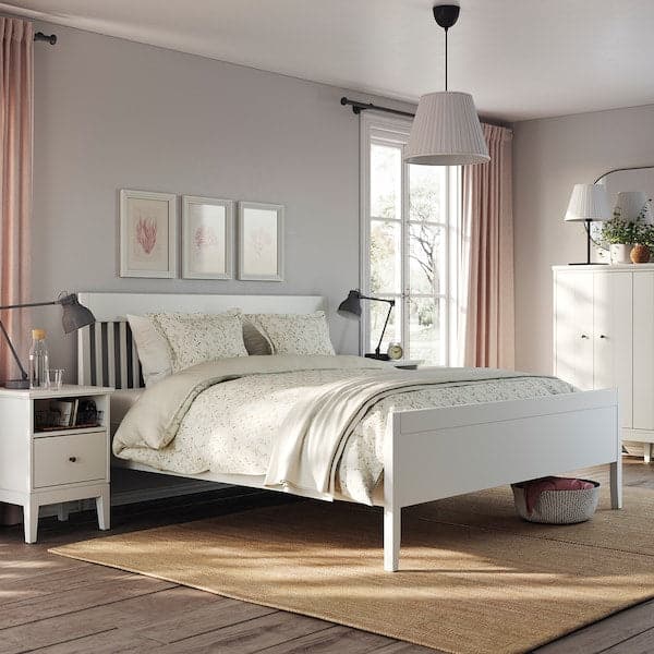 IDANÄS Bed frame - white/Leirsund 180x200 cm , 180x200 cm - best price from Maltashopper.com 69392213