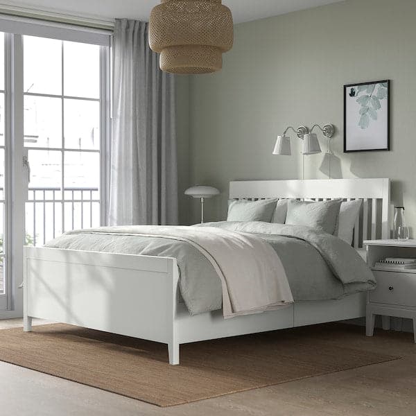 Ikea IDANÄS Bed frame with drawers, white/Lindbåden, 140x200 cm