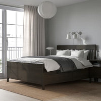IDANÄS Bed frame with drawers, dark brown/Lindbåden, 140x200 cm - best price from Maltashopper.com 39494939