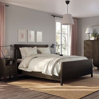 IDANÄS Bed frame with drawers - dark brown/Lönset 140x200 cm , 140x200 cm - best price from Maltashopper.com 39392219