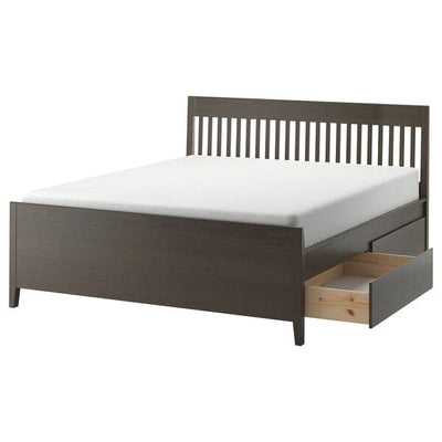 IDANÄS Bed structure with drawers - dark brown/Luröy 180x200 cm , - best price from Maltashopper.com 09392230