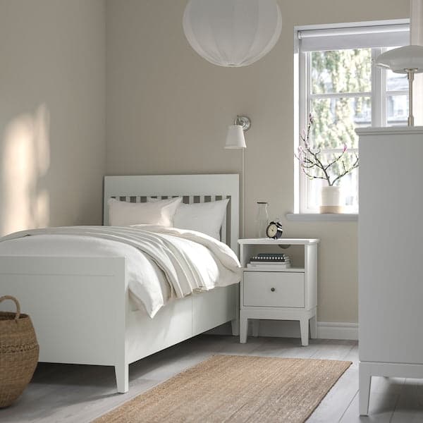 Ikea IDANÄS Bed frame with storage units, white / Lindbåden, 90x200 cm