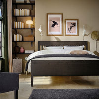 IDANÄS Bed frame, dark brown/Lindbåden, 180x200 cm - best price from Maltashopper.com 69494933