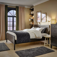IDANÄS Bed frame, dark brown/Lindbåden, 160x200 cm , - best price from Maltashopper.com 09494931
