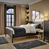 IDANÄS bed frame, dark brown/Lönset, 160x200 cm
