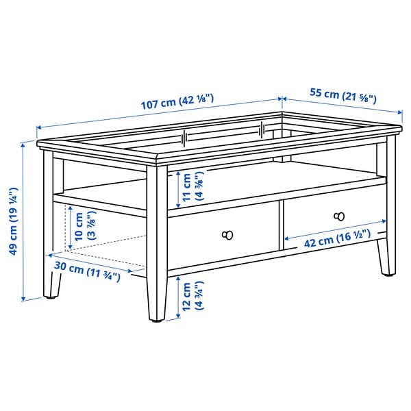 Ikea IDANÄS - Coffee table, dark brown stained, 107x55 cm