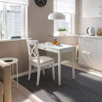 IDANÄS - Drop-leaf table, white, 51/86x96 cm - best price from Maltashopper.com 00487652
